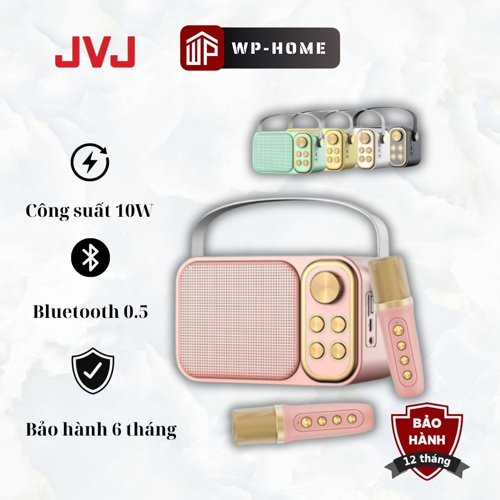 Loa Bluetooth Mini Karaoke Kèm Mic JVJ YS-103 1 Mic / Loa Ys-105 2 Mic Công Suất 10W Âm Thanh Siêu H