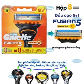 Hộp 8 lưỡi dao cạo râu Gillette Fusion5 Power
