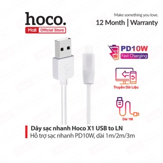 Cáp sạc PD10W Hoco X1 USB to LN dùng cho ip6/7/8/X dài 1m