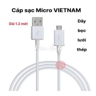 Dây Sạc SAMSUNG S6 Zin bóc máy chuôi Micro/ 8600/ galaxy dây dài 1.2M dòng điện 2A, bảo hành 12 tháng