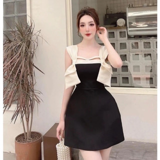 𝐂𝐎́ 𝐒𝐀̆̃𝐍. Váy Đi Tiệc Thắt Nơ Dây Áo Xinh Xắn