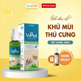 Xịt khử mùi hôi thú cưng Vipet VINA TƯƠI 100ml kết hợp tinh dầu thiên nhiên