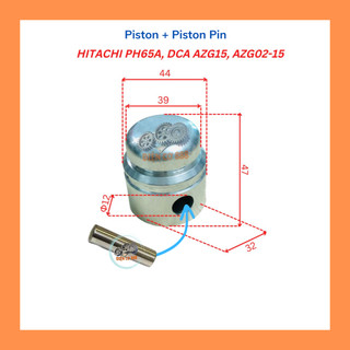 Piston đục Hitachi PH-65A có chốt (Piston & Piston Pin)