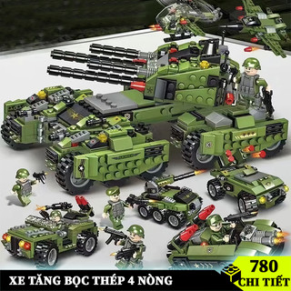 Đồ chơi lắp ráp Xe Tăng XT780 Chi Tiết màu Xanh / Xe bọc thép / Máy Bay / Tàu Chiến