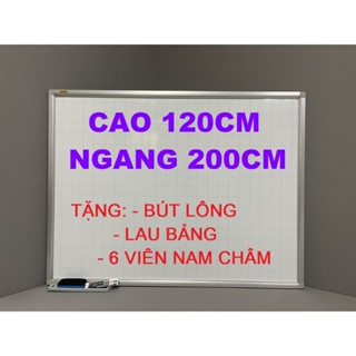 Bảng từ trắng treo tường 120 x 200cm - TẶNG BÚT + NAM CHÂM + LAU BẢNG
