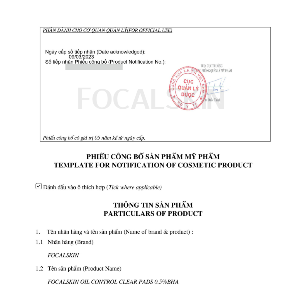 [HÀNG THANH LÝ] FOCALSKIN Toner Pad Tẩy Tế Bào Chết BHA / SALICYLIC ACID Lành Tính Kiềm Dầu Giảm Mụn | Hộp 60M | BigBuy360 - bigbuy360.vn