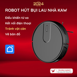 Robot hút bụi lau nhà kaw blackrock v1 - lực hút 2000pa, lau và hút 2 trong 1, bảo hành 36 tháng