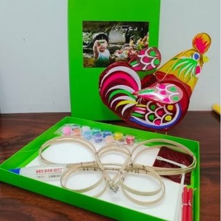 Bộ kit khung lồng đèn tự dán vẽ DIY lồng đèn ông sao gà thỏ bướm- Bộ tự làm lồng đèn tre truyền thống đầy đủ nguyên liệu