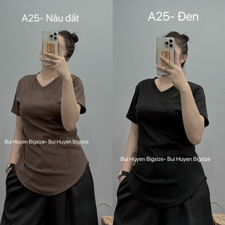 A25-áo kẻ cộc tay body cổ tim bigsize 55-90kg