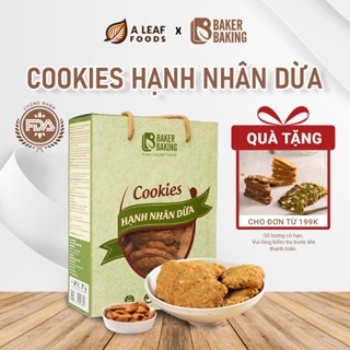 Bánh quy hạnh nhân vị dừa không đường Baker Baking, bánh ăn kiêng nguyên cám cho mẹ bầu, người tiểu đường ăn vặt healthy