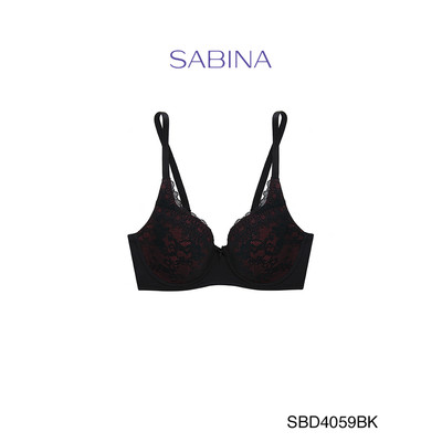 [SALE XẢ HÀNG] Áo Lót Mút Mỏng Cup Lớn Có Gọng Phối Ren Đen Đỏ Perfect Bra By Sabina SBD4059