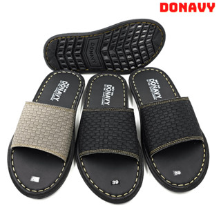 Dép Quai Ngang Nam Da DONAVY Cao Cấp, Bản CARO Thời Trang, May Full Thủ Công D.BCARO