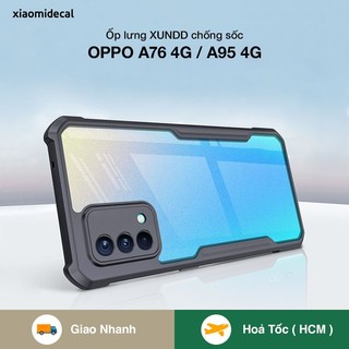 Ốp lưng XUNDD OPPO A76 4G / A95 4G mặt lưng trong suốt, viền TPU, chống sốc