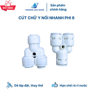 Cút chữ Y đều nối nhanh 3 đầu dây phi 6 và phi 10 dùng cho máy lọc nước
