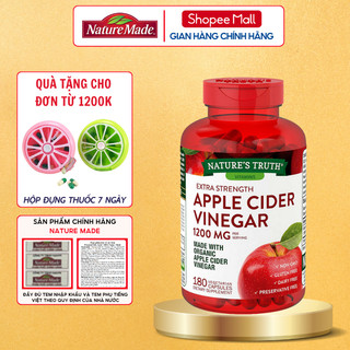 Giảm cân an toàn Nature's Truth giấm táo hữu cơ Apple Cider Vinegar 1200mg 180 viên hỗ trợ giảm cân tự nhiên của Mỹ