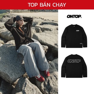 Áo thun form rộng nam nữ màu đen local Brand ONTOP tay dài,tay lỡ O17-T2&O-T7