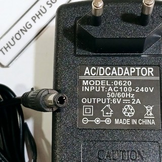 Nguồn adapter dc 6v - 2a / đầu cắm 5.5mm x 2.1mm