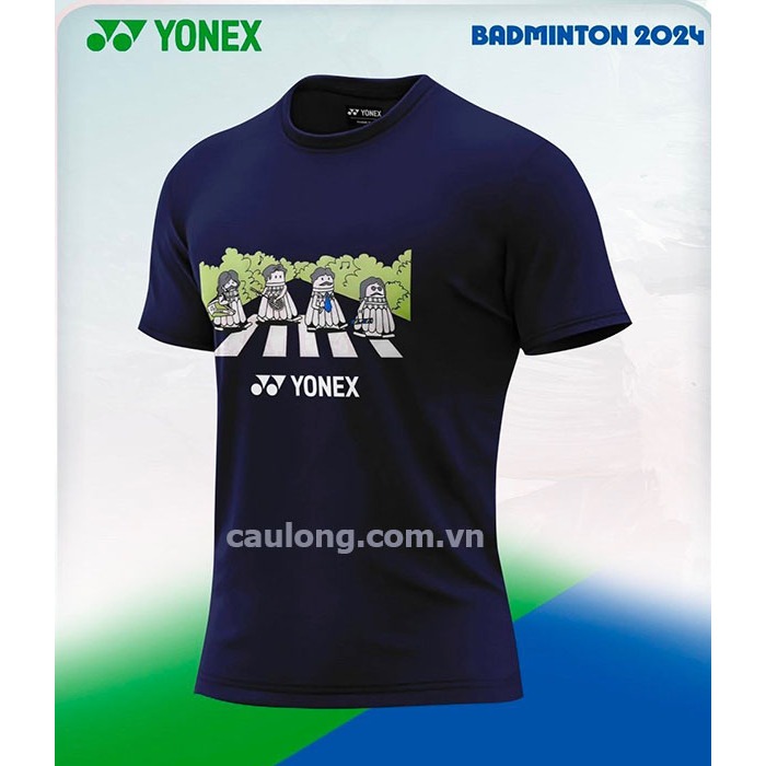 Áo Cầu Lông Nam Nữ Cổ Tròn Yonex Lindan 6542 Xanh Đen