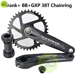 Đùi đĩa trục rỗng 1 tầng racework cnc mặt đĩa 34t 36t 38t / bộ giò đĩa rỗng đơn sram nhôm