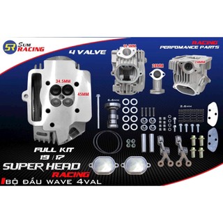 Bộ đầu 4val Dream Wave 110  xupap 19 22 full đồ Đầu Wave Dream 4 van