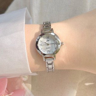 (tặng vòng) Đồng hồ nữ Jw mặt tròn dây hợp kim bốn màu 23mm kèm dụng cụ thâu dây