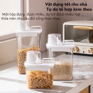 Chai Đựng Bột Giặt - Bình Đựng Ngũ Cốc Gia Dụng Có Nắp Và Tay Cầm Lọ Lưu Trữ Hộp Đựng Thực Phẩm