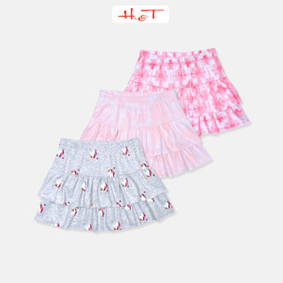 Chân váy 2 tầng bé gái H&T chất cotton co giãn 4 chiều mềm mịn, nhiều họa tiết dễ thương cho bé gái từ 12-30kg-CV002