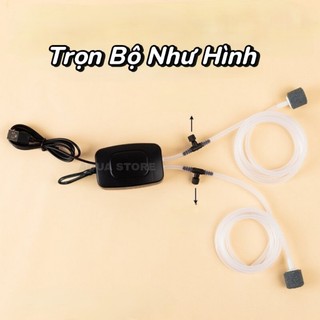 Máy Sủi Oxy 1 và 2 Vòi Cổng Usb MẪU MỚI dùng cho bể cá cảnh