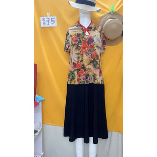 Đầm thun lạnh cổ tàu size L/XL.S875