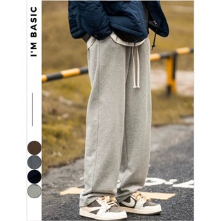 Quần Nỉ Ống Suông Dáng Rộng Nam Nữ Chất Cotton Form Xuông Dày Dặn 3 Màu Dễ Phối Đồ Unisex I'm Basic