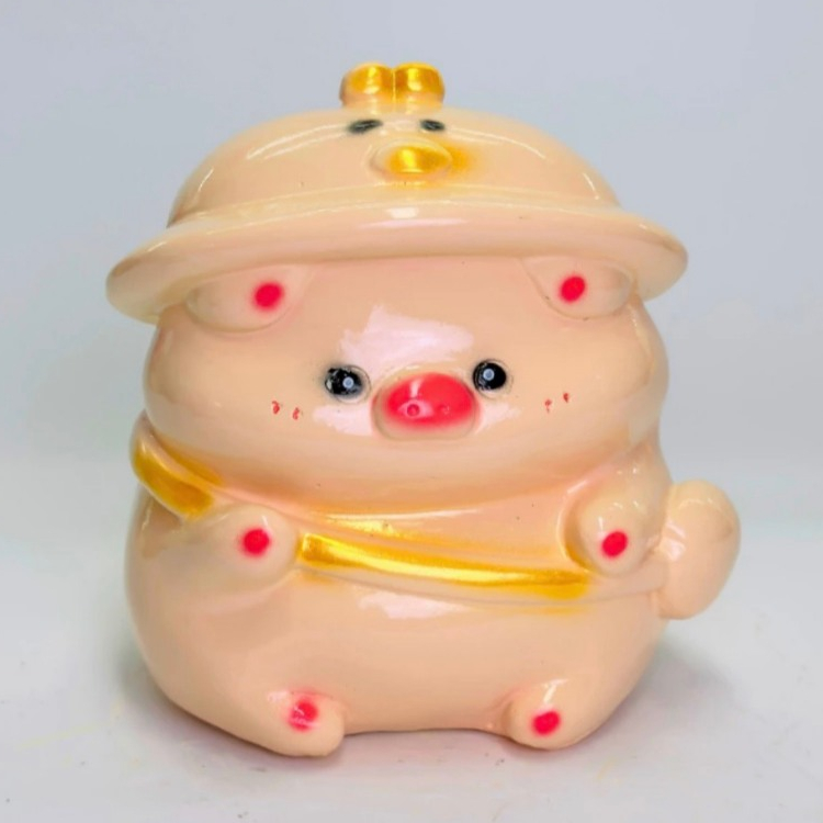 Heo Đội Mũ Vịt KT 20x20cm Lợn Đất Heo THạch Cao Heo Đất Ống Heo Ống Tiết Kiệm ống heo