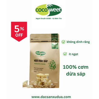 Kẹo dừa sáp thượng hạng Cocosweet túi 400G - nhiều sáp, không dính răng - Đặc sản Bến Tre