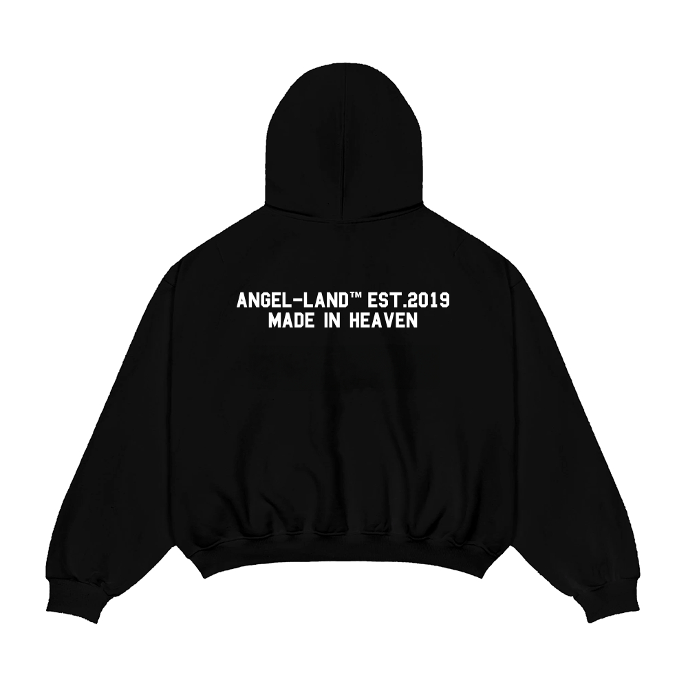 Áo HOODIE FROM BOXY ANGELIC SOCIETY  nỉ chân cua màu Đen Cotton Chính Hãng Angel Land Local Brand | BigBuy360 - bigbuy360.vn
