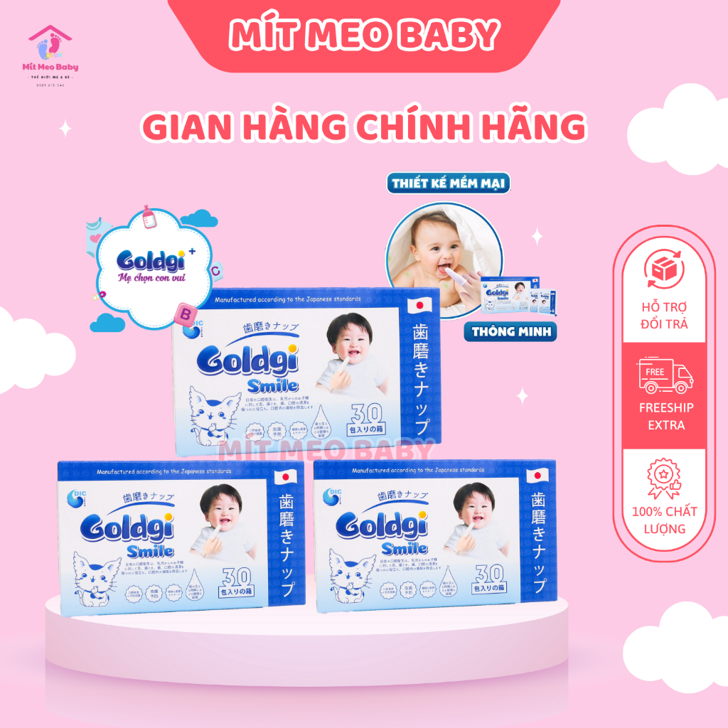 Gạc Rơ Lưỡi Goldgi - Gạc răng miệng Goldgi Smile 30 gói