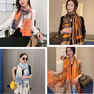 Khăn lụa dài 90x180cm cao cấp cho quý cô sang trọng