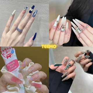 Móng tay giả dài đính đá bộ 24 móng nail box kèm keo (Mã M)