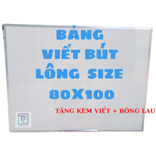 Bảng Trắng Mica 80x100cm Viết Bút Lông Viền Nhôm - bảng treo tường - kèm viết và bông lau