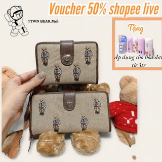 Ví gấu thêu nhà ttwn bear - hàng chính hãng