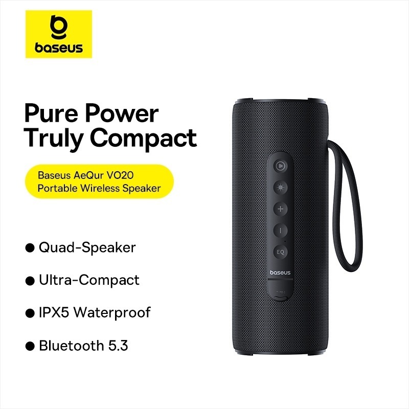Loa bluetooth Baseus AeQur VO20 Portable Wireless Speaker, kết nối không dây V5.3, chống nước IPX5, 