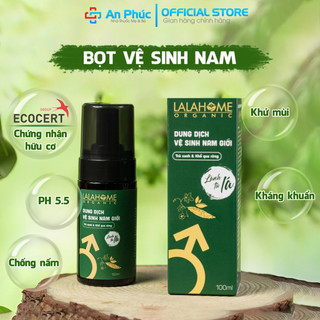 Dung dịch vệ sinh nam, dạng tạo bọt tinh chất Trà Xanh, Khổ Qua LALAHOME ORGANIC - Khử mùi, ngăn nấm, hương bạc hà