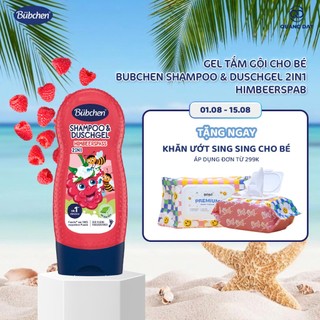 Sữa tắm gội toàn thân an toàn dịu nhẹ cho bé 2in1 Bubchen HimbeerspaB 230ml dành cho bé từ 1t