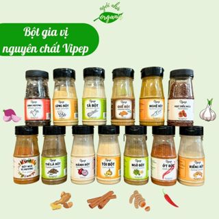 Gia vị Vipep - bột hành, tỏi, sả gừng, quế, nghệ, riềng, thì là, điều màu, bột ngò, ngũ vị hương, thảo quả...