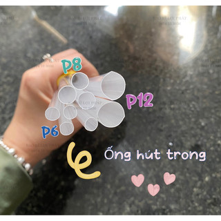 Bịch 500gr ống hút nhựa đen trắng phi 6, phi 8, phi 12 có màng bọc, ống hút trà sữa, trà trái cây