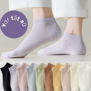 Vớ nữ màu trơn cổ thấp đa dạng tiện dụng