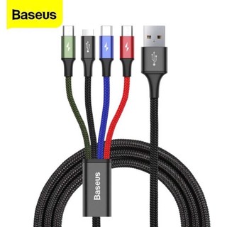 Dây sạc 4 đầu Baseus 4 in 1 chính hãng - cáp sạc đa năng 3 in 1 cho các dòng điện thoại