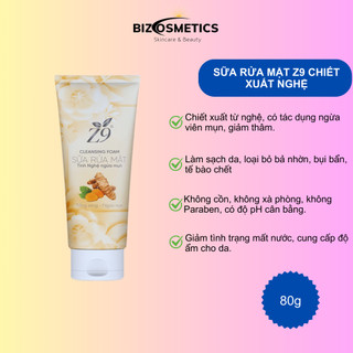 Sữa rửa mặt Nghệ Z9 ngừa mụn sạch mụn sáng da 80ml