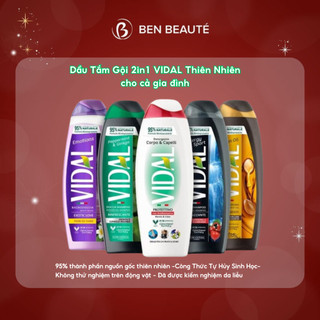 Dầu tắm gội 2in1 vidal thiên nhiên cho cả gia đình 250ml từ ý
