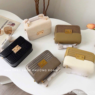 Túi khuy nhọn da rắn size 19cm khoá mờ k hộp bản đẹp