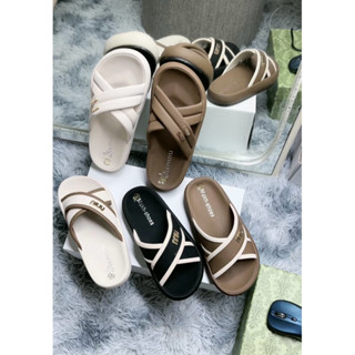 Dép lê nữ thời trang quai chéo bọc vải mềm đế 3cm (dép thời trang)