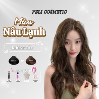  Thuốc nhuộm tóc màu NÂU LẠNH  màu nhuộm không tẩy   tặng kèm oxy trợ dưỡng và bao tay   